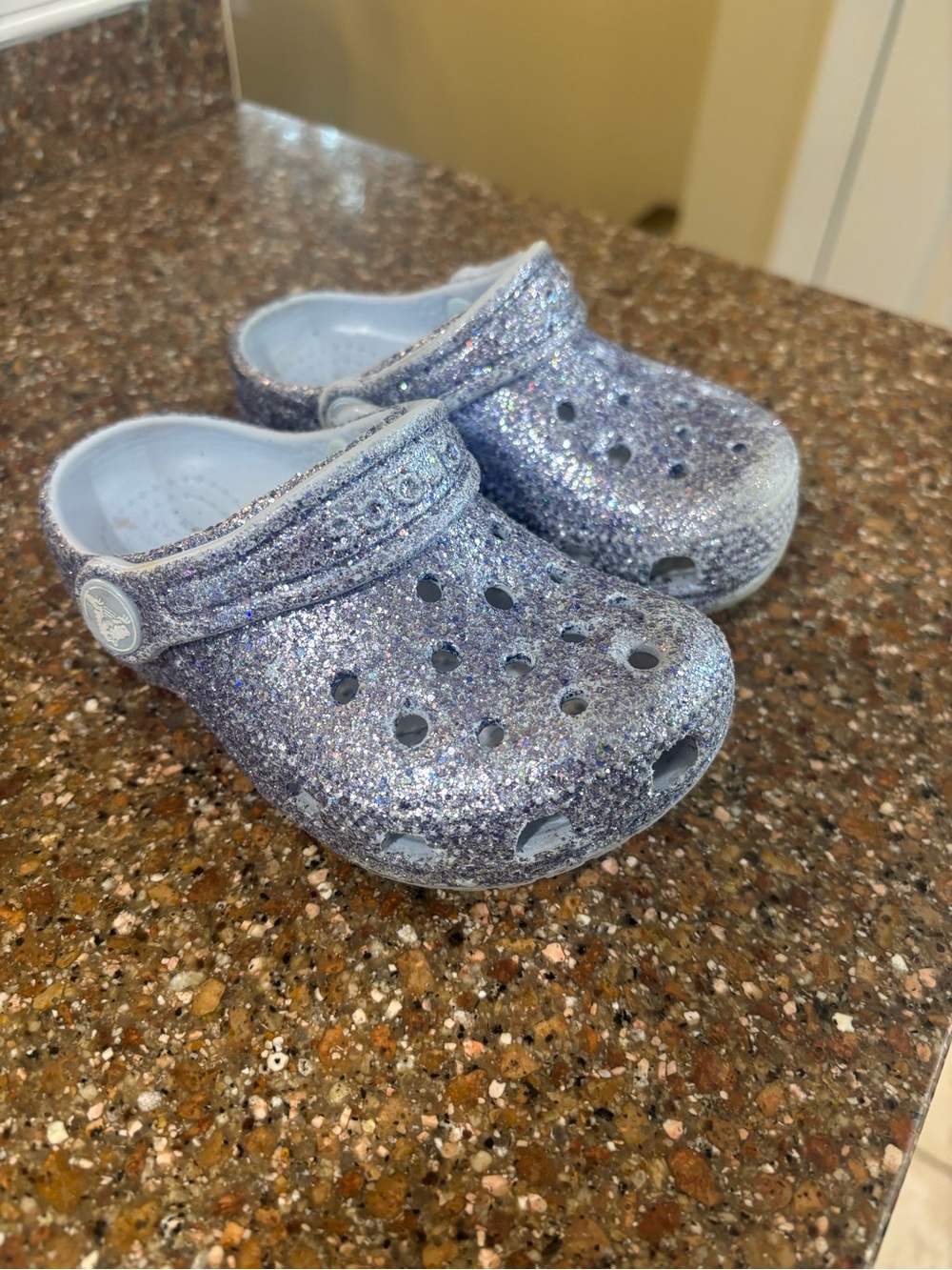 CROCS Kids' Glitter Clog in Sparkling Lavender
